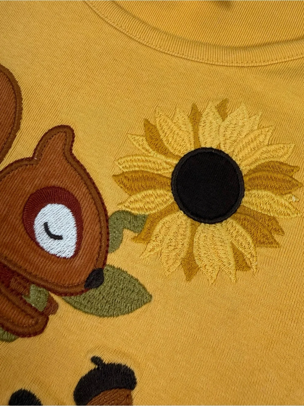 GYMBOREE Girl Squirrel Sunflower Applique Top 8 Woodland Cottagecore Forestcore